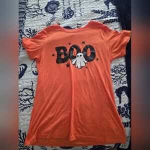 Orange Boo Ghost Graphic Tee